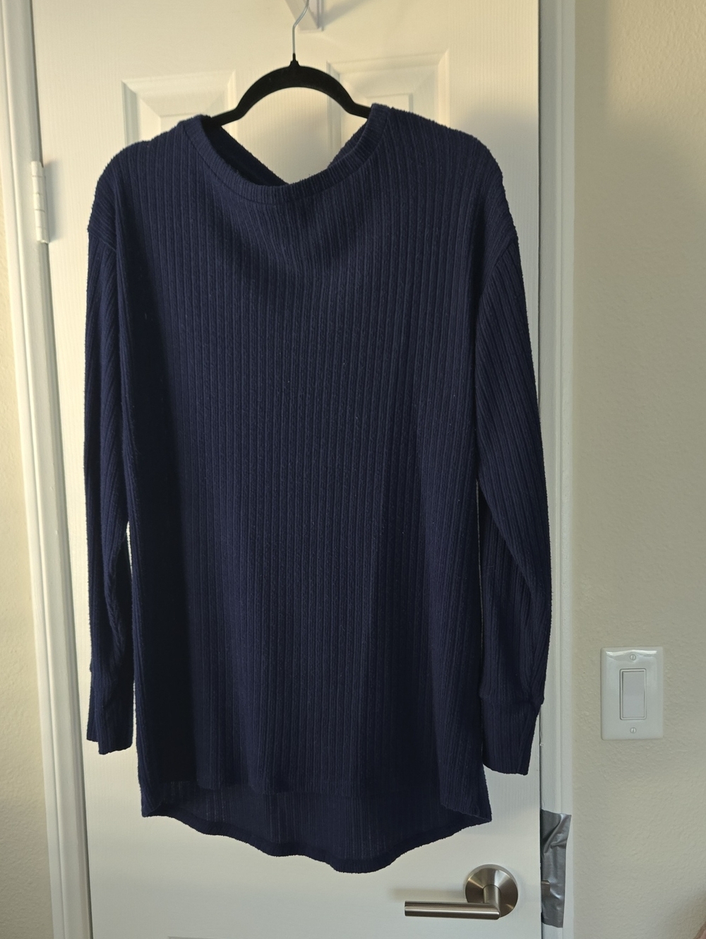 LuLaRoe "Nora" Navy Ribbed Boat neck Sweater-Oversized Medium 8-10